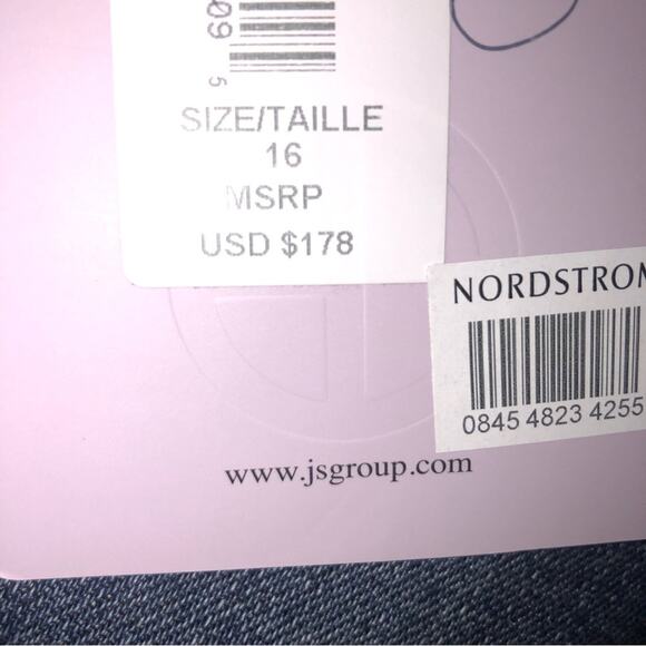 JS Collections Slate Blue Short Sleeve Illusion Cocktail Dress 16 NWT - Picture 11 of 12